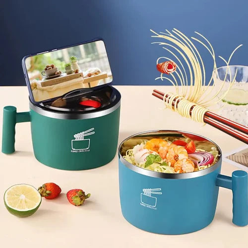 Stainless Steel Instant Noodle Bowl Sealed Portable